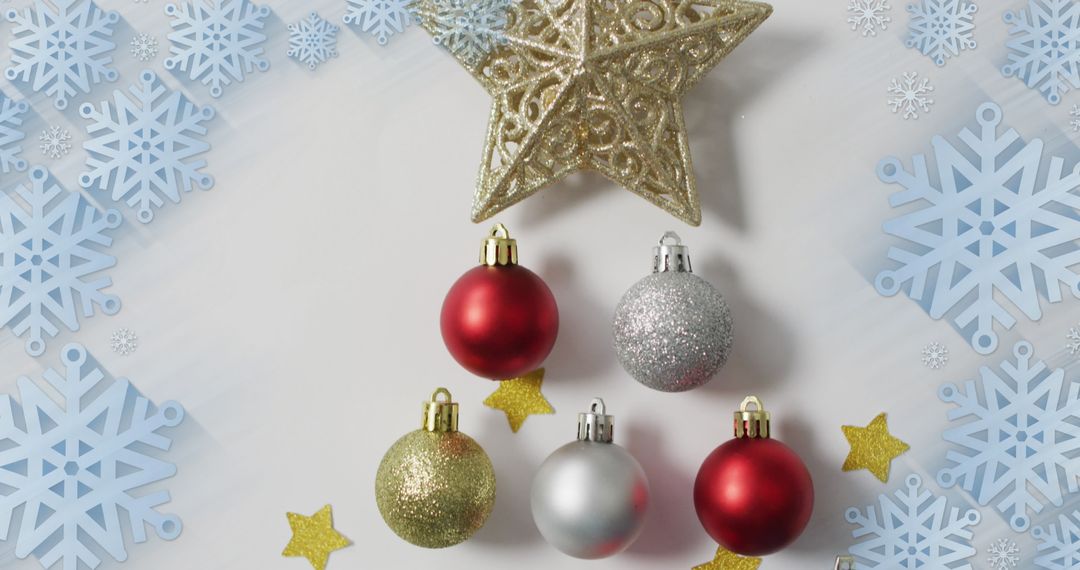 Festive Christmas Decorations with Snowflake Pattern