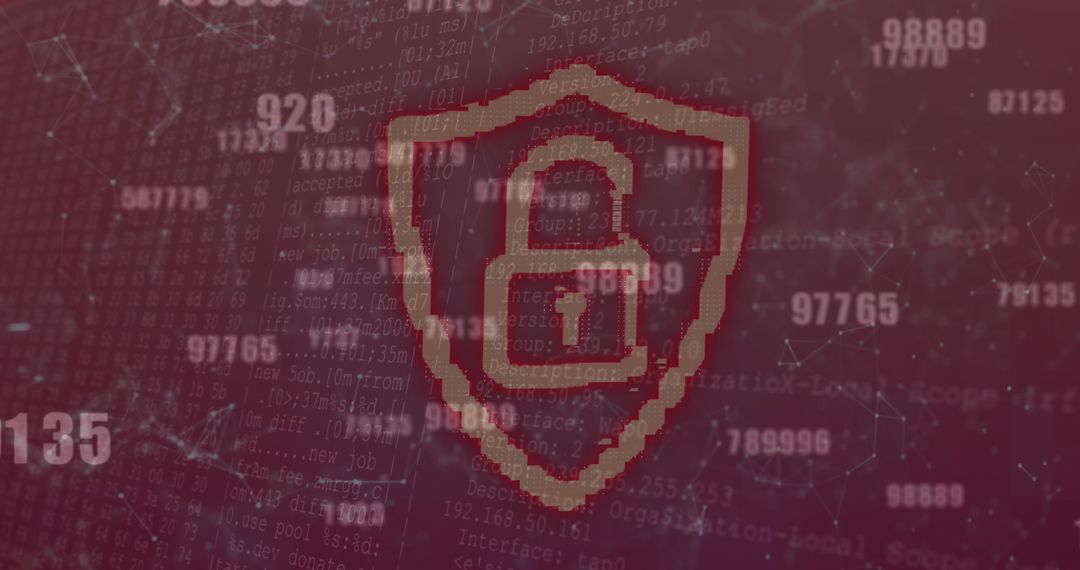 Digital Security Padlock with Changing Data Visualization