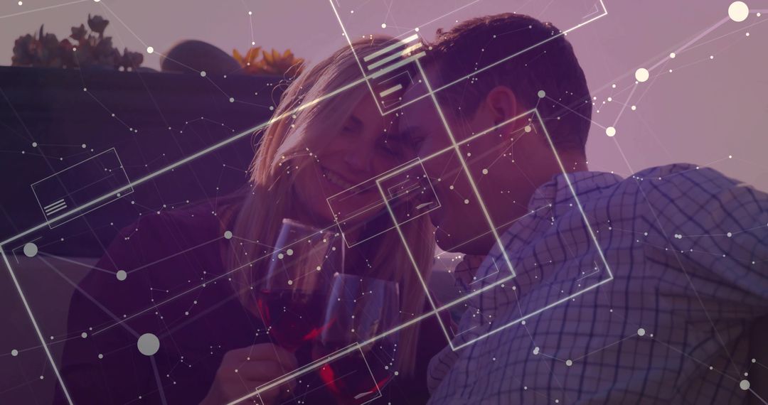 Romantic Evening with Digital Connectivity on Rooftop