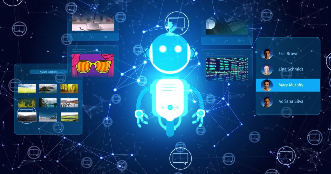 AI Chatbot with Digital Interfaces and Global Technology Connections