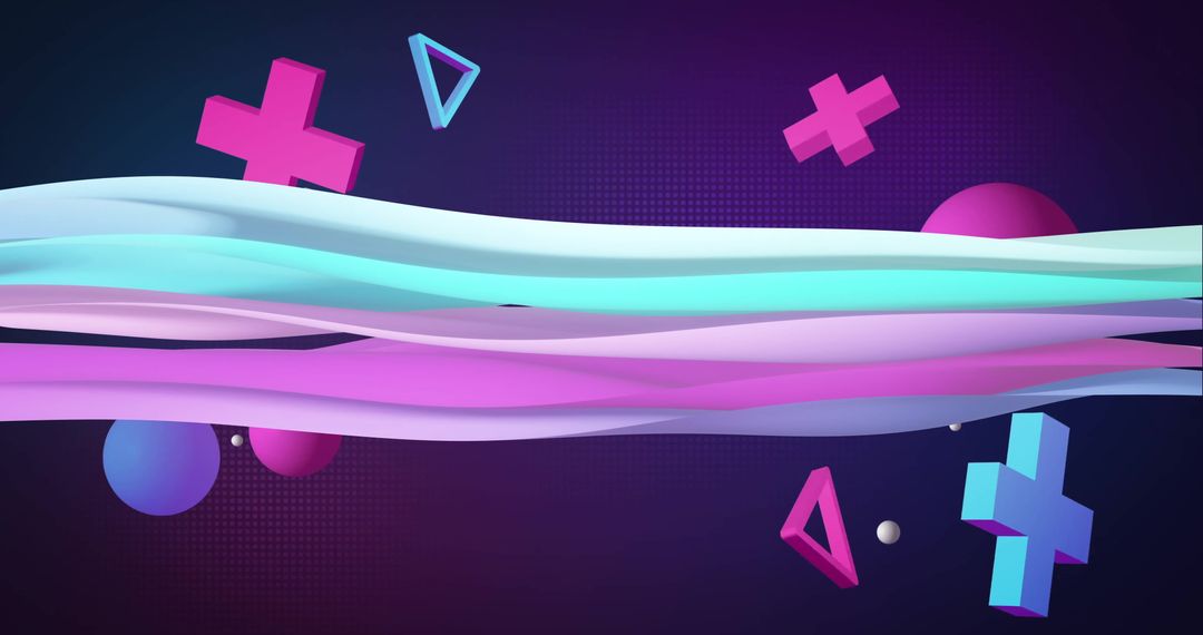 Abstract Geometry With Floating Shapes and Patterns