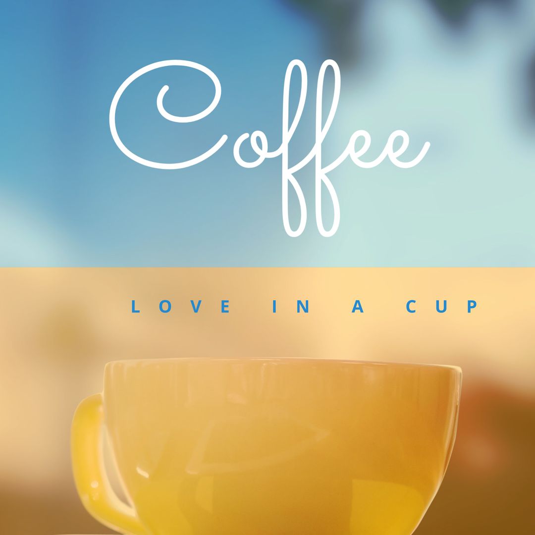 Cozy Coffee Cup with Inspirational Text for Café Promotions - Download Free Stock Templates Pikwizard.com