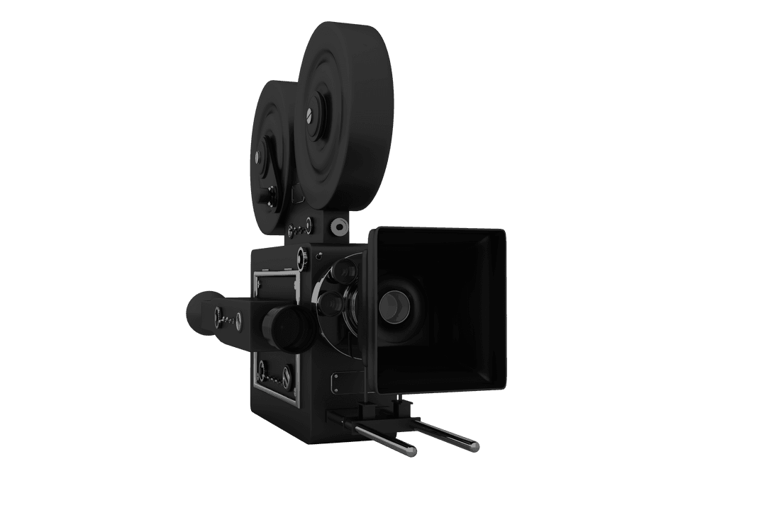 Transparent Vintage Film Camera Isolated on White Background