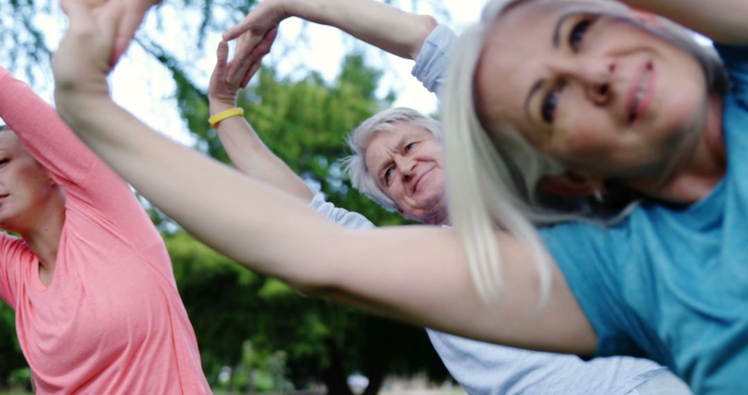 Senior Women Engaging in Outdoor Yoga - Free Images, Stock Photos and Pictures on Pikwizard.com