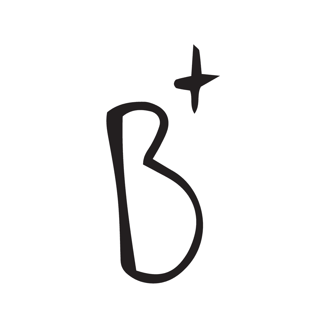 B Plus Mark Symbol on Transparent Background
