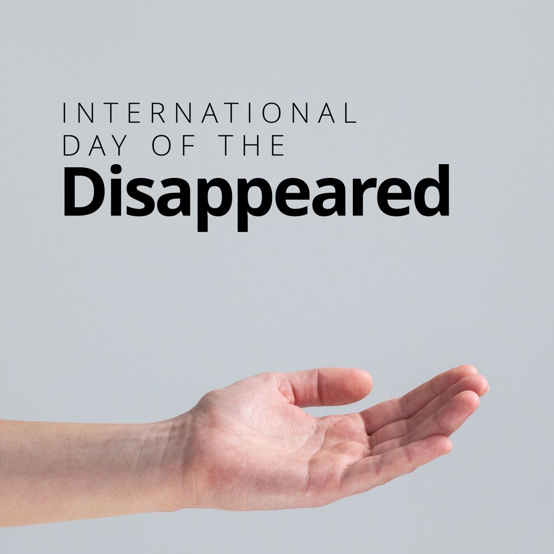 International Day of the Disappeared Awareness Concept with Open Hand