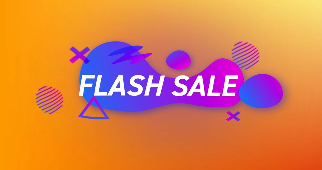 Vibrant Flash Sale Promotion Banner on Colorful Background