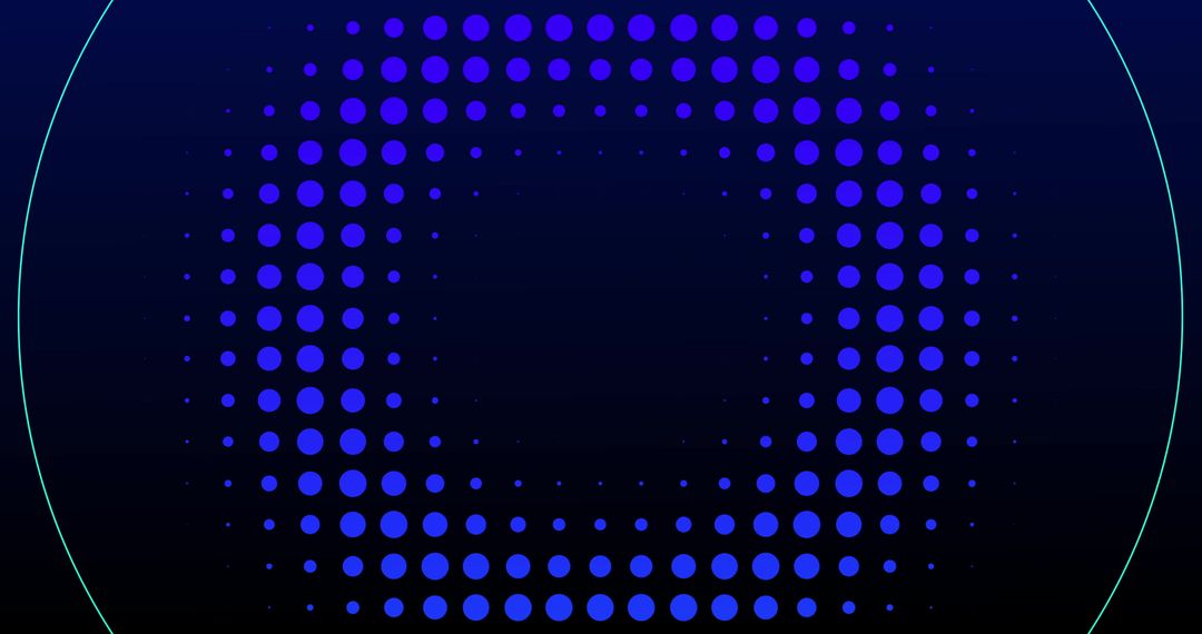 Hypnotic Motion of Glowing Blue Dots on Dark Background