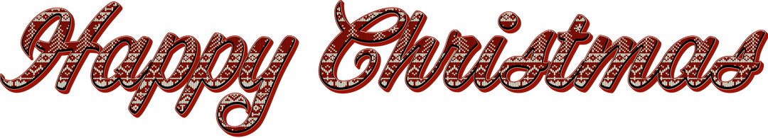 Festive Happy Christmas Text with Scandinavian Pattern Banner