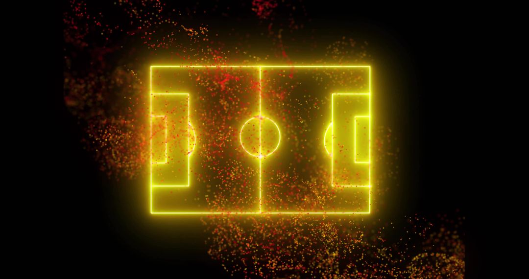 Futuristic Neon Soccer Pitch with Dynamic Particle Effects