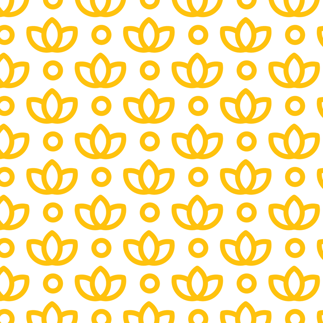 Abstract Yellow Floral Pattern on Transparent Background