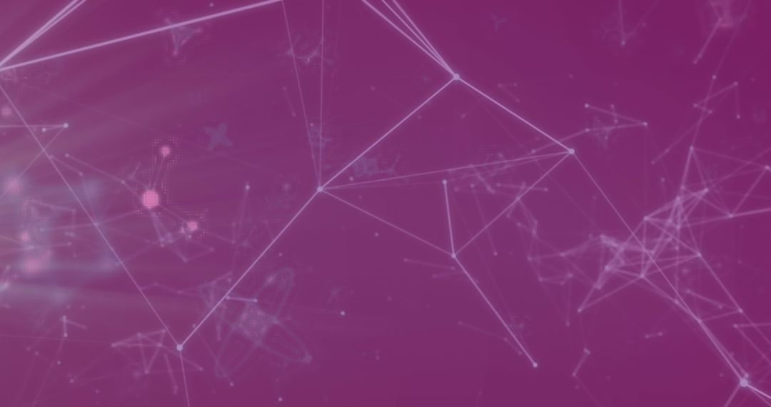 Digital Connections and Molecular Network on Purple Background