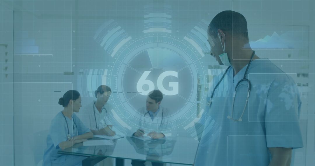 Healthcare Professionals Discussing Future of 6G Technology