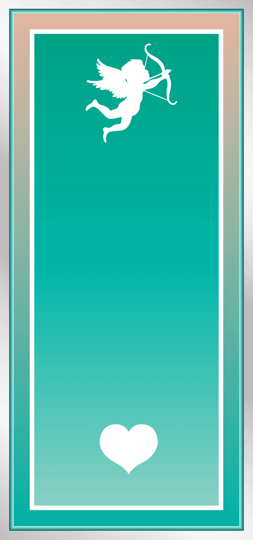 Transparent Cupid with Bow and Heart on Blue Background