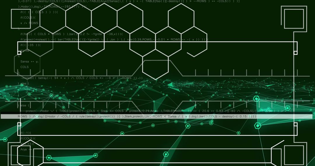 Abstract Digital Interface with Data and Human-coded Elements