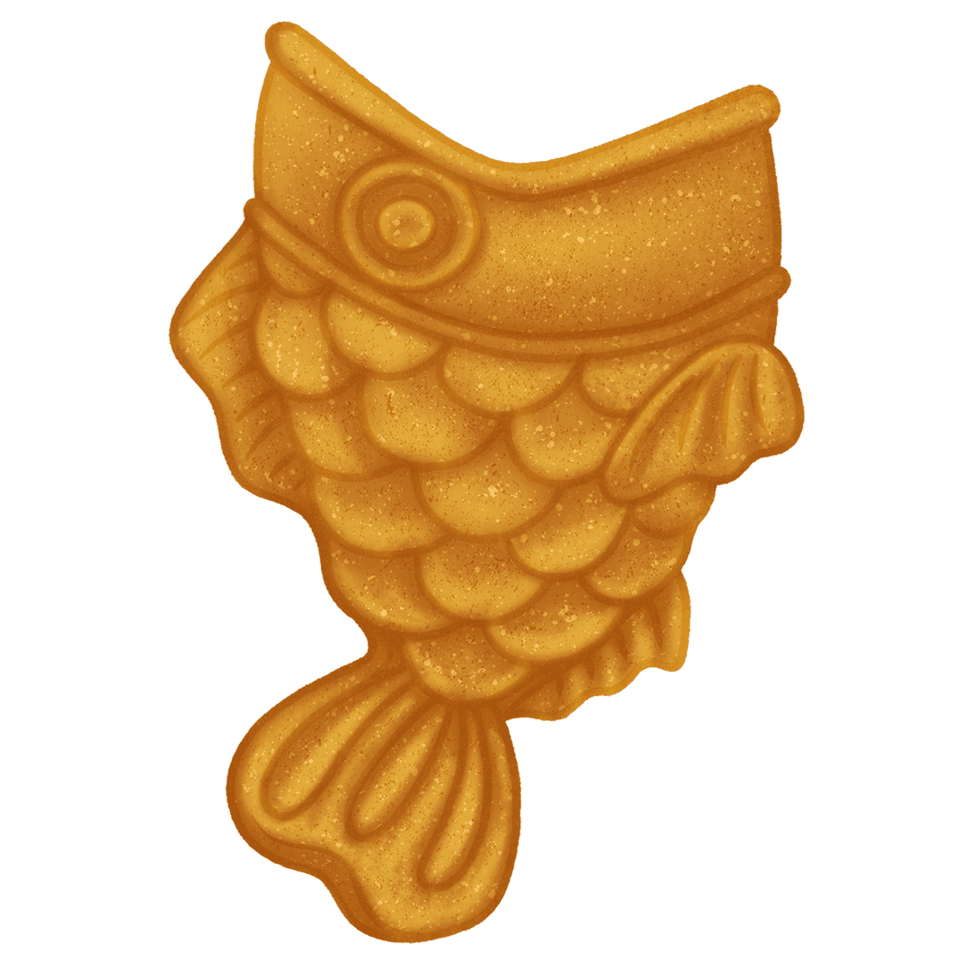 Fish-Shaped Pastry Design with Culinary Craft Details Transparent