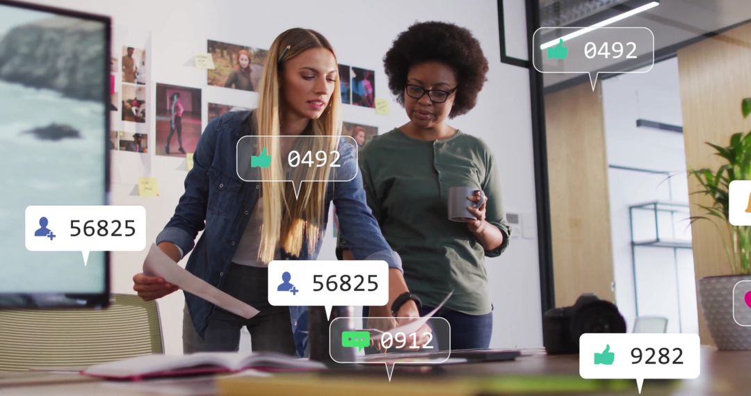Diverse Colleagues Discussing Digital Engagement Metrics