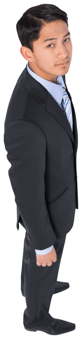 Transparent Portrait of Confident Young Businessman Standing