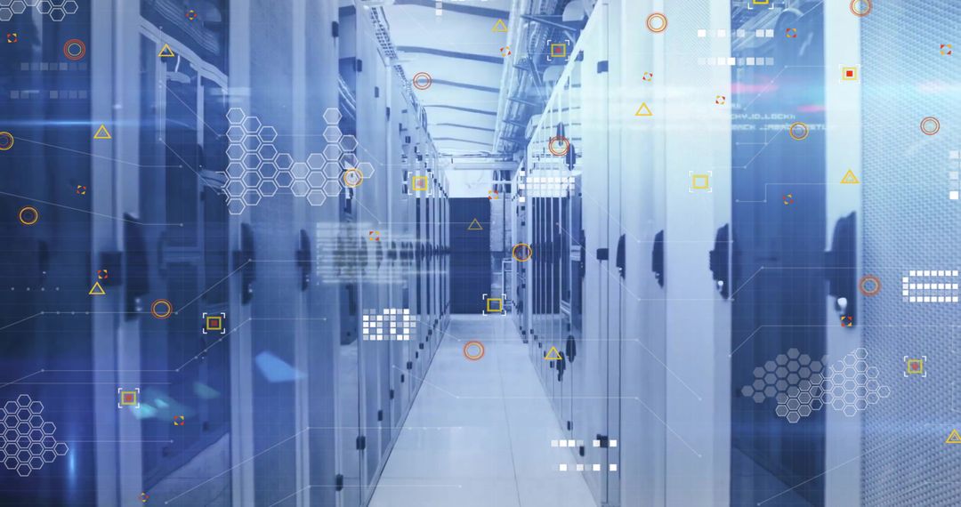 High Tech Data Center with Digital Interface and Live Processing Visualizations - Free Images, Stock Photos and Pictures on Pikwizard.com