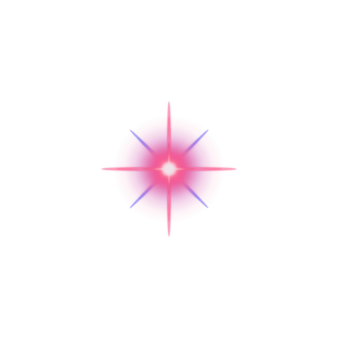 Glowing Neon Starburst with Shimmering Gradient Rings