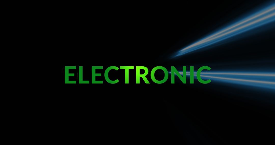 Neon Light Trails with Electronic Text Design