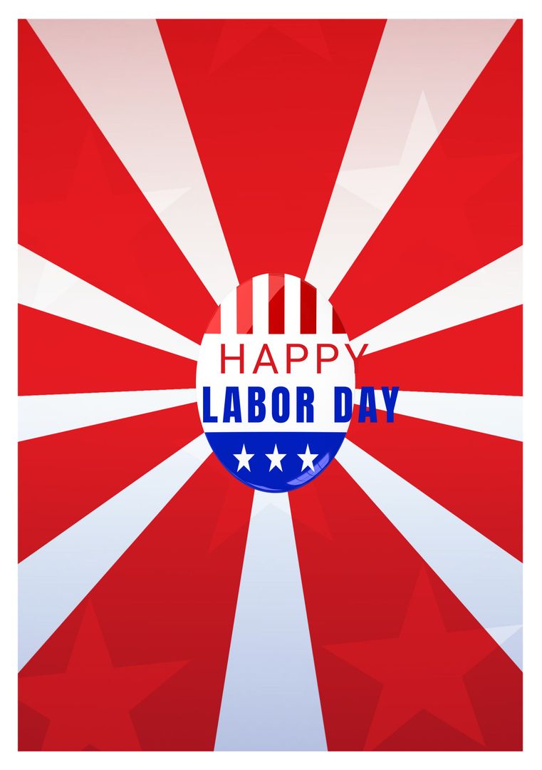 Patriotic Labor Day Celebration Background with Starburst Design