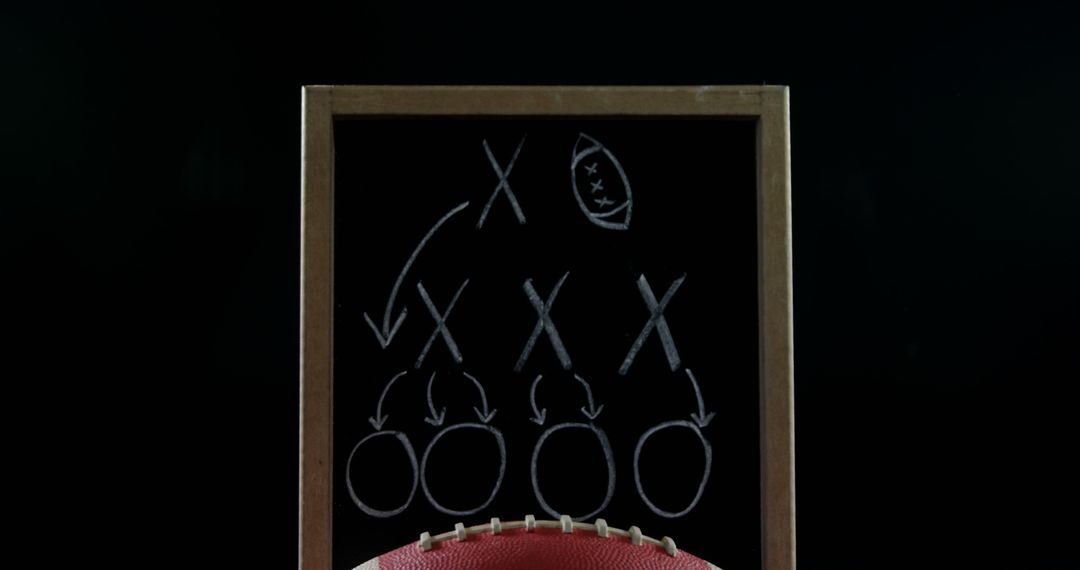 Football Play Strategy on Chalkboard with American Football - Free Images, Stock Photos and Pictures on Pikwizard.com