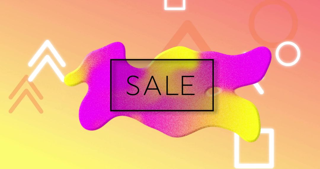 Vibrant Abstract Sale Sign Neon Colors and Geometric Shapes - Free Images, Stock Photos and Pictures on Pikwizard.com