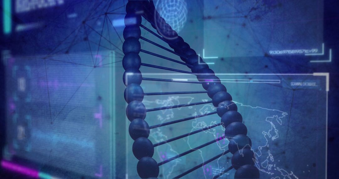 Futuristic Digital Representation of DNA Connecting Global Data