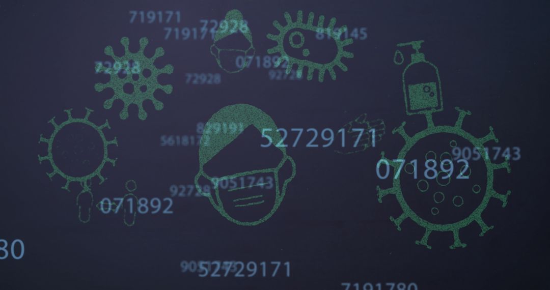 Digital Interface Illustrating COVID-19 Impact and Data Visualization