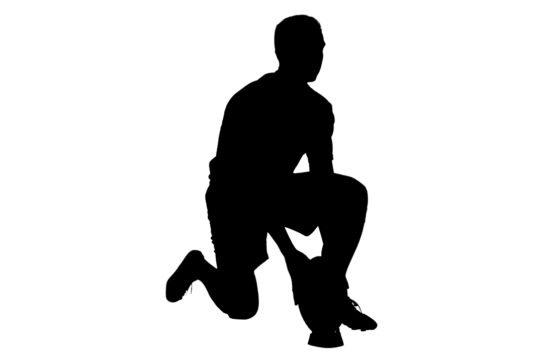 Transparent Silhouette of Male Rugby Player Charging