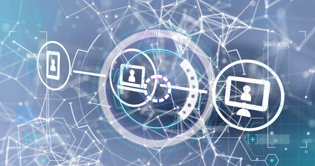 Abstract Global Networking with Digital Icons and Connections