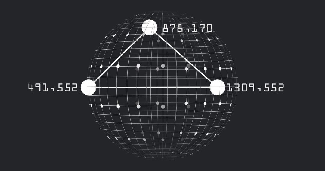 Holographic Data Sphere with Connected Dots and Numbers