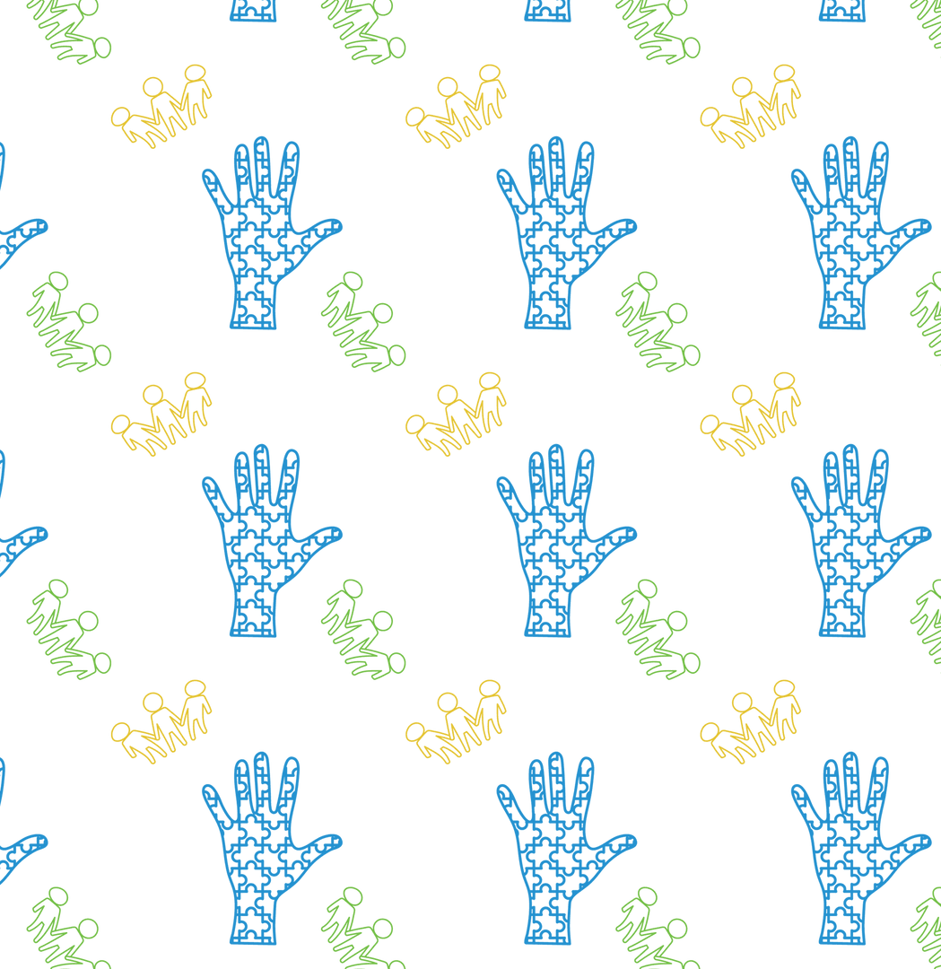 Creative Blue Hands Vector with Crown Layout on Transparent Background