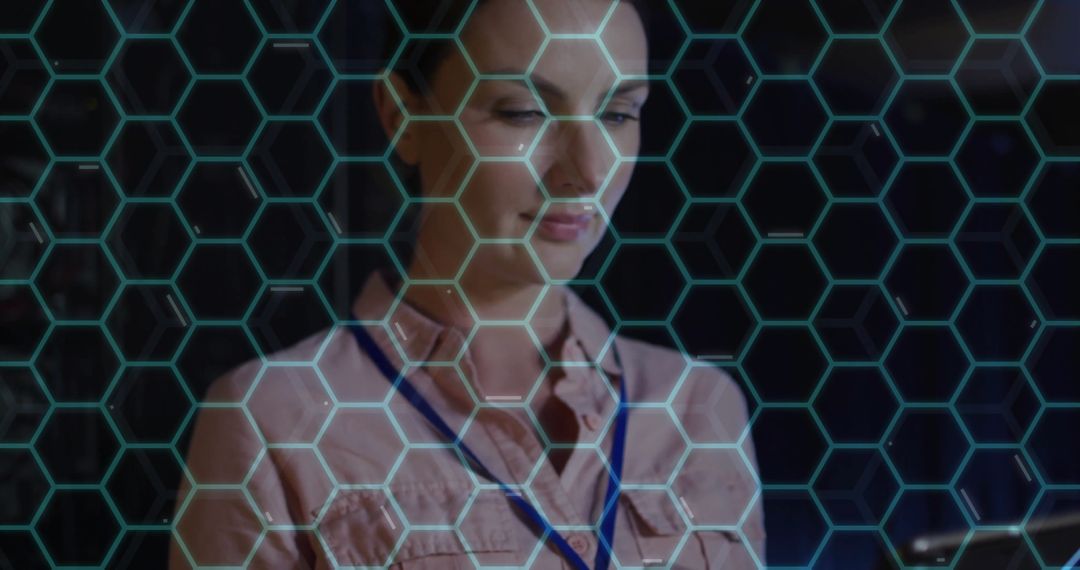 Data Processing Concept with Female IT Technician