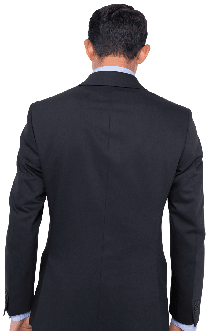 Transparent Background of Businessman's Back in Professional Suit