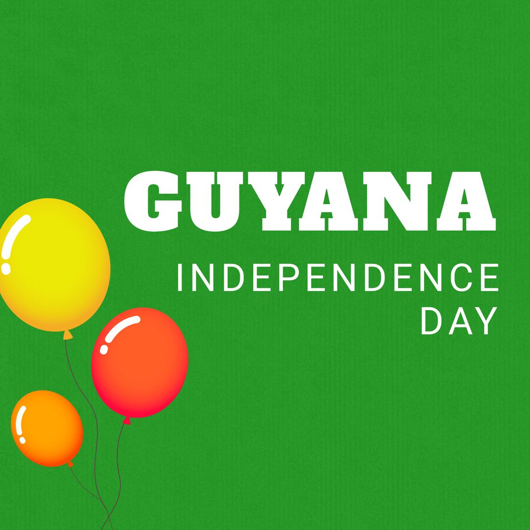 Guyana Independence Day Celebration with Colorful Balloons