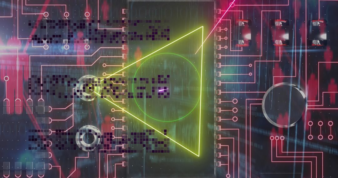 Futuristic Digital Interface with Technological Icons