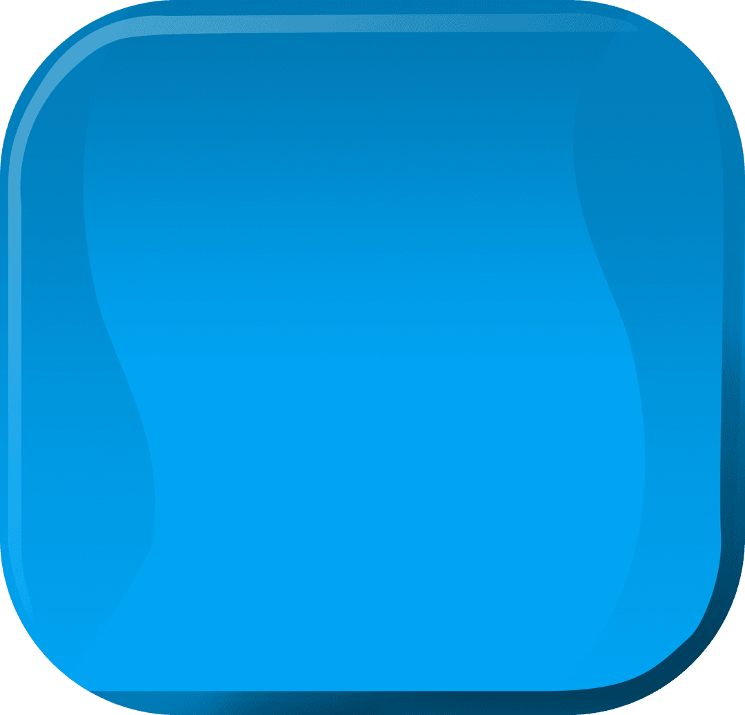 Blue Transparent Square Button Icon with Glossy Finish