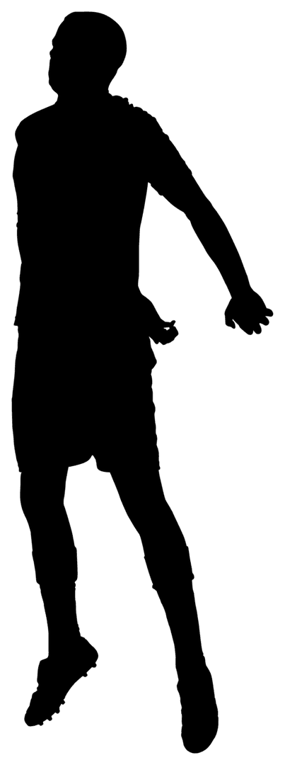 Transparent Silhouette of Male Football Player in Action Vector