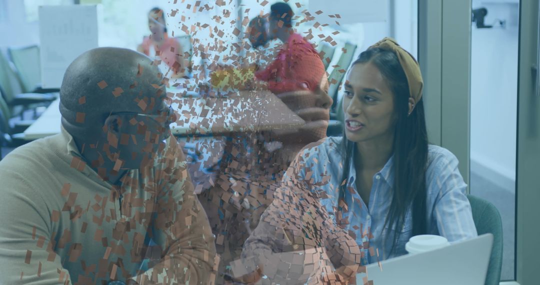 Two Colleagues Engaging in Collaborative Office Discussion