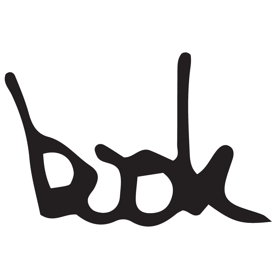 Transparent Black Text 'Book' Isolated on Clear Background