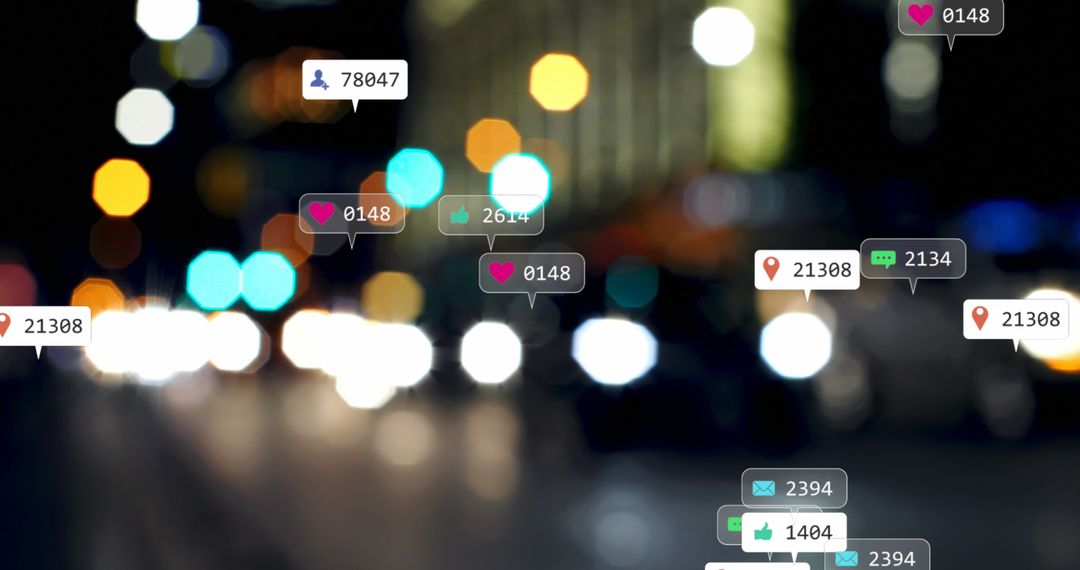 Social Media Metrics Over Busy City Street Performance