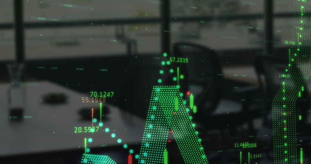 Financial Data Visualization in Empty Office Setting