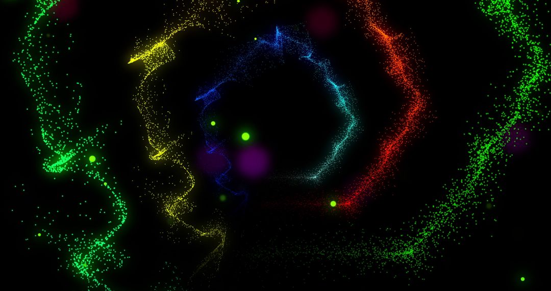 Vibrant Rotating Nebula with Multicolored Light Trails