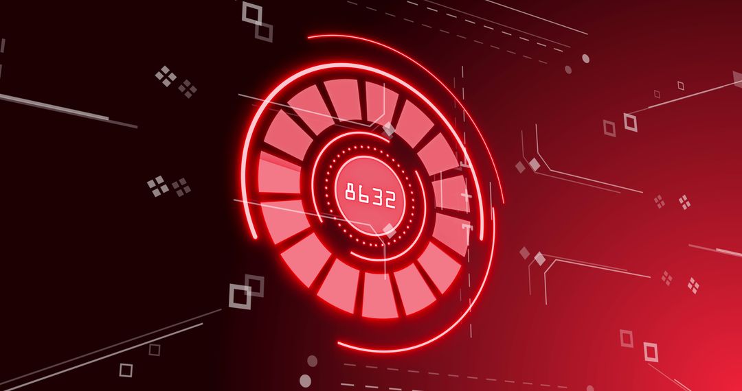 Digital Targeting Interface with Futuristic Red Graphics