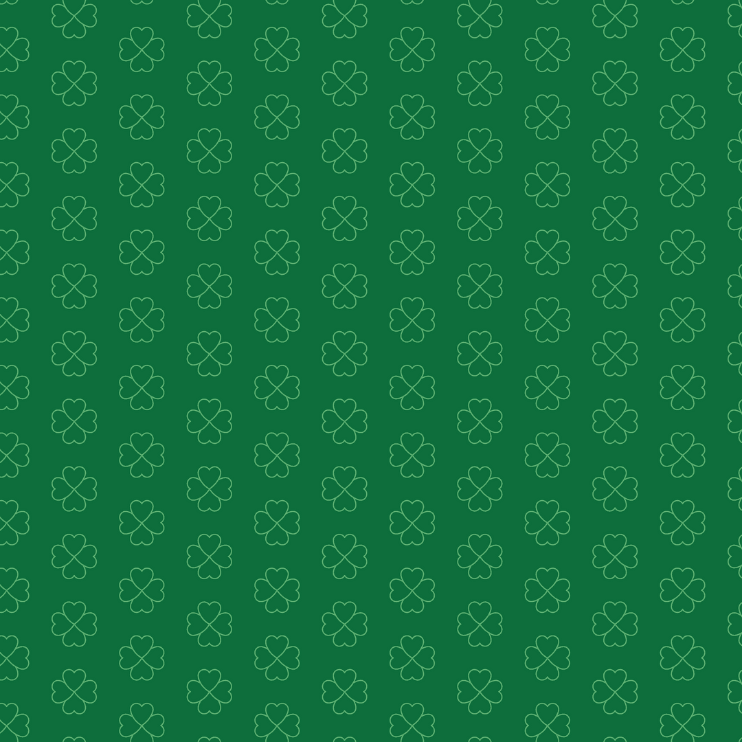 Seamless Transparent Clover Pattern on Green Background