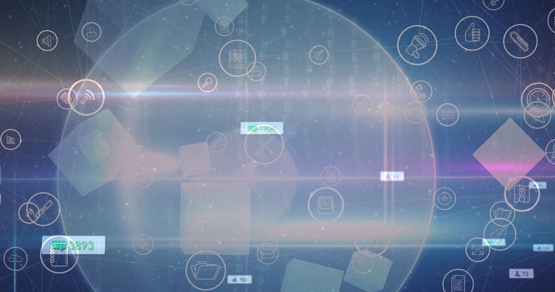 Digital Network Connections in Futuristic Cyberspace