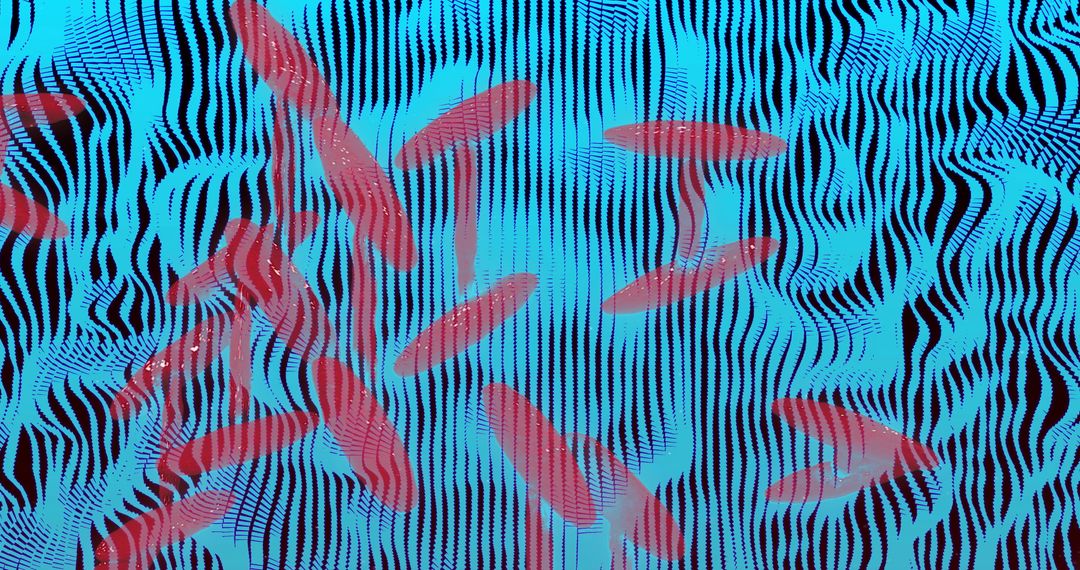 Abstract Genetic Concept with Red Molecular Shapes