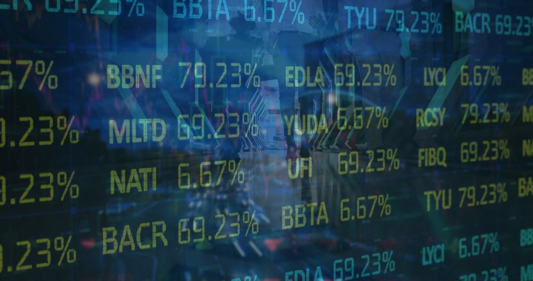 Stock Market Data and Engineers in Server Room Concept